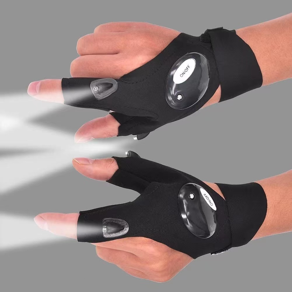 Spearfishing Glove - Fingerless Glove LED Flashlight Waterproof Torch